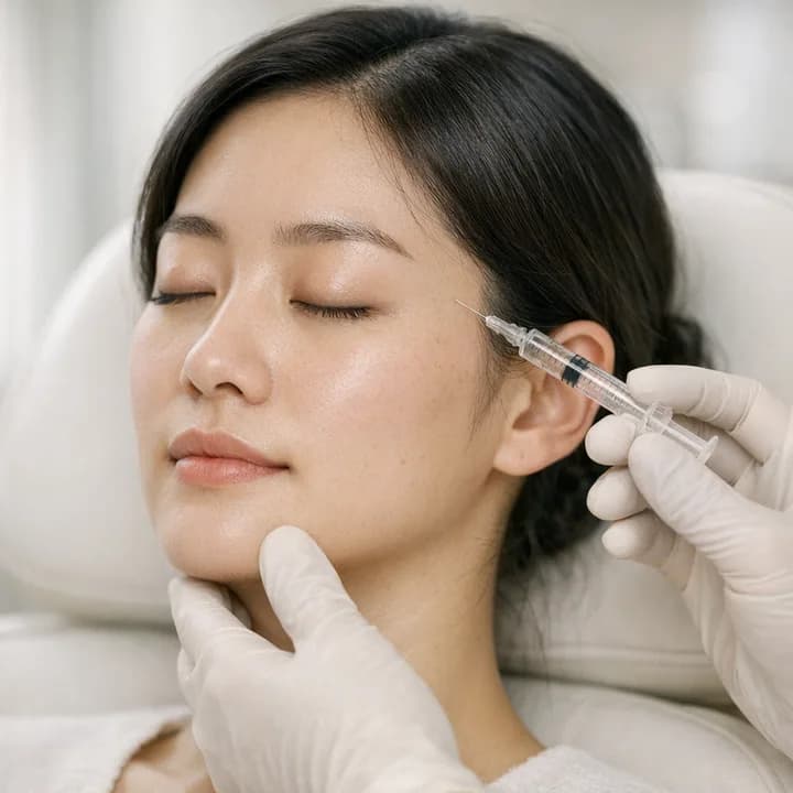 측두근톡신 시술 3단계 — 시술 진행